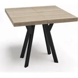 Quadratischer Tisch Schwarz SONOMA 90x90 erweiterbar auf 190