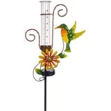 Stargarden Kolibri-Regenmesser für den Außenbereich, Metall, Solar-Regenmesser, dekorativ, wasserdicht, für Hof, Garten, Terrasse, Rasen