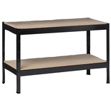 SCHULTE Regalwelt Schwerlastregal mit 2 Holzböden, 43x100x40 cm (HxBxT), Traglast pro Ebene ca. 150 Kg, schwarz-struktur, Lagerregal, Kellerregal