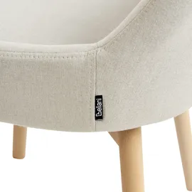 Beliani Esszimmerstuhl Melfort Stoff cremeweiß 2er Set