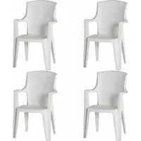PROGARDEN Eden Gartensessel 55 x 46 x 91 cm weiß 4er Set