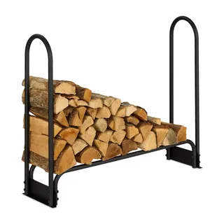 Relaxdays Kaminholzregal Metall 110 x 29 x 90 cm Schwarz