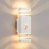CELAVY Aussenlampe Außenlampe mit Bewegungsmelder - LED GU10 Außenleuchte Aussenleuchte Wand IP65 Up Down Wandleuchte Wandlampe aussen außen, Aussenbeleuchtung Außenbeleuchtung Hauswand, Weiß