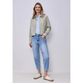 STREET ONE Jacke mit Fischgrätmuster und Zipper smoke beige 40 - 40%