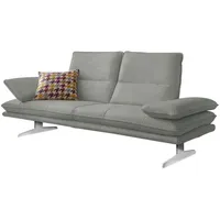 2,5-Sitzer W.SCHILLIG "broadway Designsofa mit hohem Sitzkomfort", grau (grau s37), B:236cm H:94cm T:96cm, Stoff S37 (100% Polyester): Luxus-Microfaser in Lederoptik, Sofas, Sitztiefenverstellung, Kopfteil- & Seitenteilverstellung, Breite 236cm
