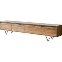DeLife Lowboard Stonegrace 220x35 cm Akazie Natur 4 Türen