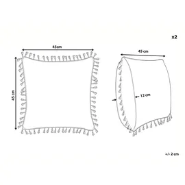 Beliani Mallow 45 x 45 cm Mehrfarbig