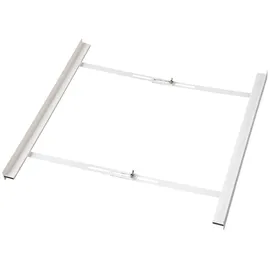 xavax Zwischenbaurahmen, Verbindungsrahmen für Waschmaschine und Trockner mit offener Front, Universell für Marken z.B. Beko, Siemens, Bauknecht, AEG, Bosch, Miele, Maße 55 x 68 cm, Zurrgurt, weiß