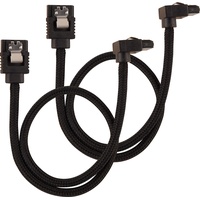 Corsair Premium Sleeved SATA 6Gb/s Kabel schwarz 0.3m, gewinkelt