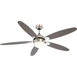 GLOBO Azura 132 cm Deckenventilator nickel/verchromt mit Licht