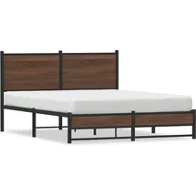 vidaXL Metallbett ohne Matratze Braun Eichen-Optik 140x200 cm