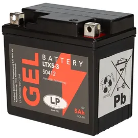 Landport Batterie 12V 5Ah für Motorrad Startbatterie MG LTX5-3