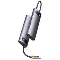Baseus Metal Gleam 8in1 USB-C zu 3x USB 3.1 + HDMI + USB-C PD + RJ45 + microSD/SD