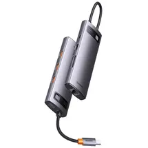 Baseus Metal Gleam 8in1 USB-C zu 3x USB 3.1 + HDMI + USB-C PD + RJ45 + microSD/SD