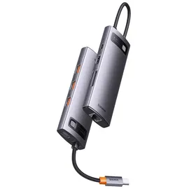 Baseus Metal Gleam 8in1 USB-C zu 3x USB 3.1 + HDMI + USB-C PD + RJ45 + microSD/SD