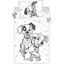 Jerry Fabrics 101 Dalmatiner für Kinder – Bettbezug 100x135 cm & Kissenbezug 40x60 cm - Weiß/Schwarz