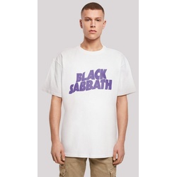 F4NT4STIC T-Shirt Black Sabbath Heavy Metal Band Wavy Logo Black Print weiß S