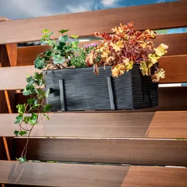 Kadax Blumenkasten 18 x 56 x 19,5 cm Schwarz