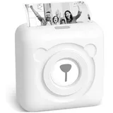 PeriPage Etikettendrucker, Monochrom, Mini Drucker für Smartphone, Sticker Drucker Klein Mini Fotodrucker Thermodrucker USB Taschen Label Printer Schwarz Weiss