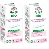 Love & Green Bio-Tampons, hypoallergen, mit Applikator, 16 Stück (Packung mit 2)