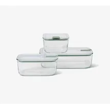 Mepal Frischhaltedosen-Set EASY CLIP Glas eckig 1,5 + 2 x 0,7 Liter nordic sage