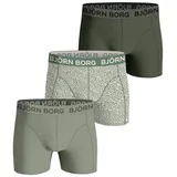 Björn Borg Boxershort Cotton Stretch 3er Pack Grün / Weiß XXL