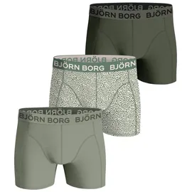 Björn Borg Boxershort Cotton Stretch 3er Pack Grün / Weiß XXL