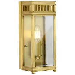 Außenleuchte Wandlaterne Wandlampe Glas klar Messing gebürstet Balkon Hofleuchte
