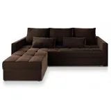 masseno Ecksofa mit Schlaffunktion Kos ¦ braun ¦ Maße (cm): B: 220 H: 85