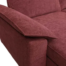 Mendler Eckcouch Stoff 3-Sitzer Rot