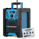 Blaupunkt BSR 300 Baustellenradio mit Akku – Tragbares Radio mit Bluetooth 5.3 robust (AUX-IN, 10 Watt RMS, DAB+, Schutzklasse IPX5)