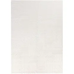 Teppich Kurzflor 3D-Struktur Polypropylen Wohnzimmer Creme Läufer 80x150 | Kadima Design