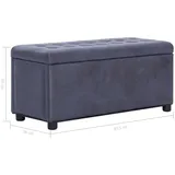 vidaXL Ottoman mit Stauraum 87,5 cm Grau Wildleder-Optik
