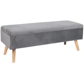 Relaxdays Truhenbank Samt Dunkelgrau 40 x 110 x 40 cm