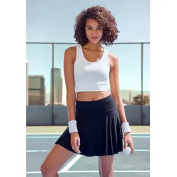 Skort VIVANCE ACTIVE, Damen, Gr. M (40/42), schwarz, Single Jersey, Obermaterial: 95% Viskose, 5% Elasthan, unifarben, Basic, lässig geschnitten ca. Mitte Oberschenkel, Röcke Skort, Tellerrock mit integrierter Shorts für Fitness, Sport und Freizeit