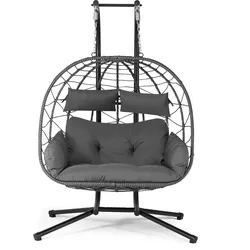 Polyrattan Doppelhängesessel Aria - Grau