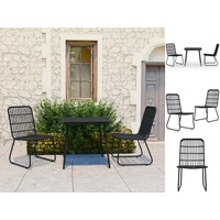 vidaXL 3-tlg. Garten-Essgruppe Poly Rattan und Glas