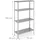 Relaxdays Regal Kunststoff/Metall/Holzwerkstoff 75x150x30 cm silber