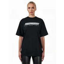 trueprodigy Toni F Logo Print Oversized Rundhals Schwarz XL