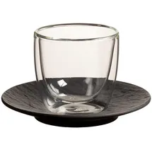 Villeroy & Boch Manufacture Rock Espressoglas mit Untertasse 60 ml schwarz