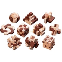Philos 6922 - Holzpuzzle-Sortiment 10 unterschiedlichen Knobelspielen