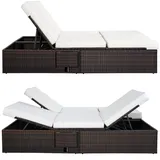 CASARIA Sonnenliege 196 x 116 x 38 cm Braun