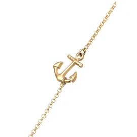 Elli Fußschmuck Damen Fußkettchen Anker Maritim in 925 Sterling Silber vergoldet