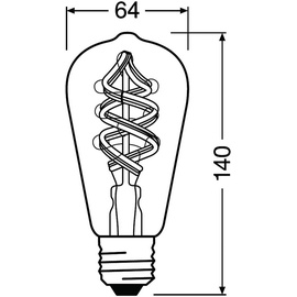 LEDVANCE SMART+ Wifi Filament Edison RGBW E27/4,5 W