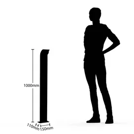 LUCANDE Wegeleuchte Aluminium 100 cm 1er Set schwarz
