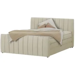 switch Boxspringbett mit Bettkasten Carina , beige , Maße (cm): B: 191 H: 112