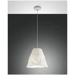 Fabas Luce Crumple Pendelleuchte E27 1X40W Metall- und Keramik Weiss