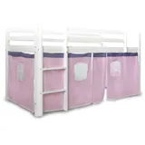 Homestyle4u Bettumrandung Rosa für Kinderhochbett 1517