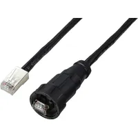 TRU Components TC-E13T-MR5-MCA/NCA-0.5PV-S RJ45-Kabel mit geradem, IP67 (Gewinde), CAT5E,