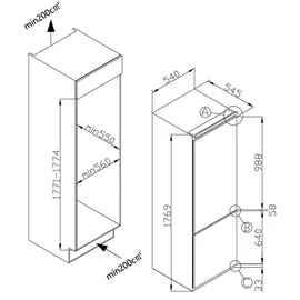 Amica EKGCS 387 931 Einbau-Kühlgefrierkombination (246 l, 1769 mm hoch)